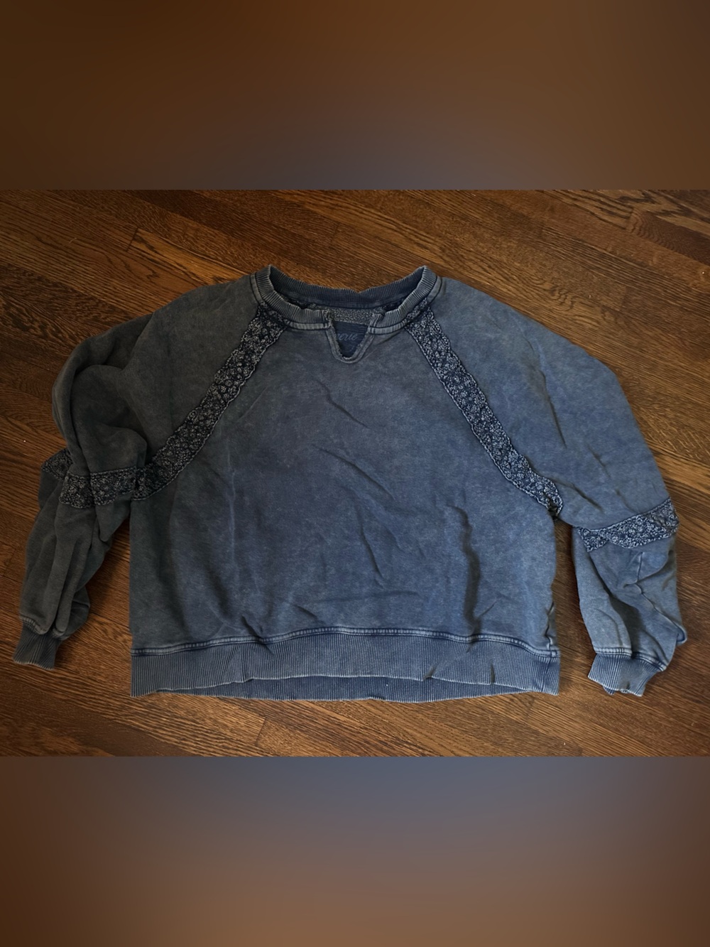 Aerie Washed Indigo Crewneck Sweater